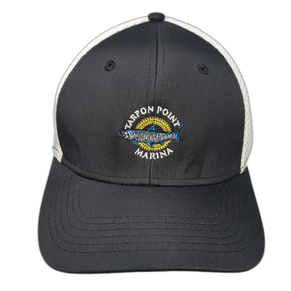 Legendary Black Baseball Cap One Size Tarpon Point Marina Mesh Back Fish Hat